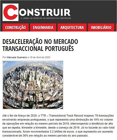 Desacelerao no mercado transaccional portugus